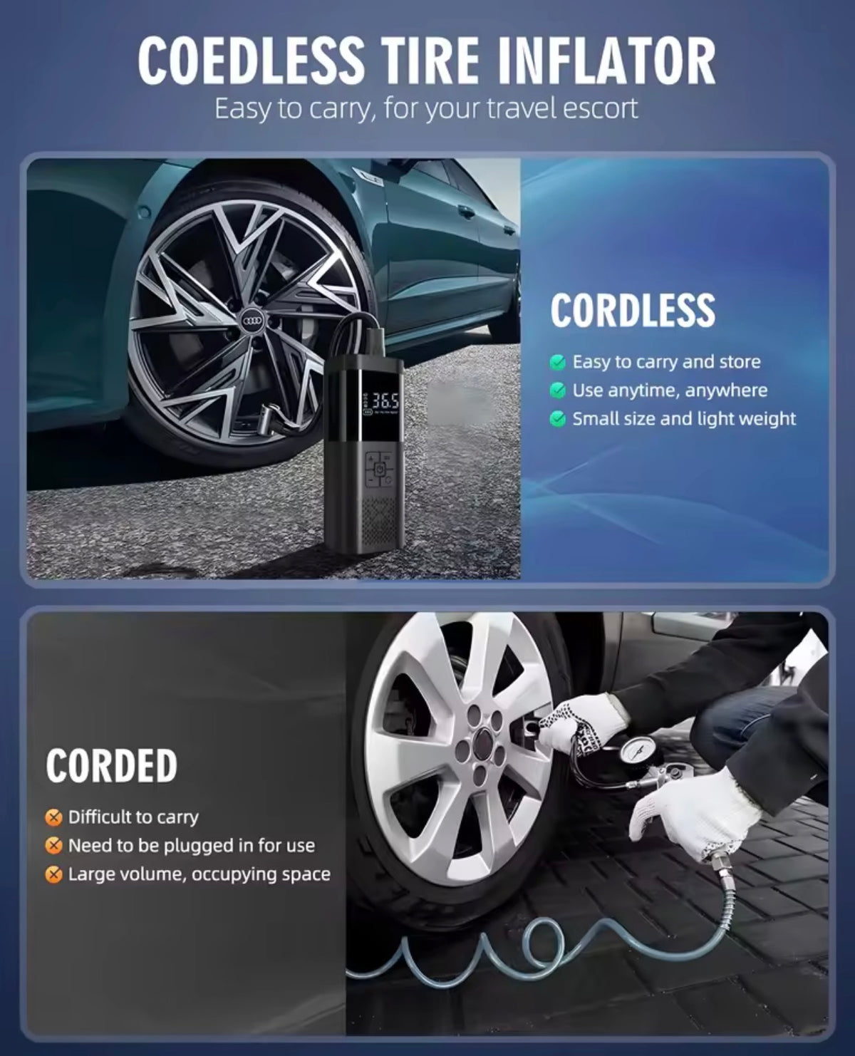 Portable Tire Inflator Pump